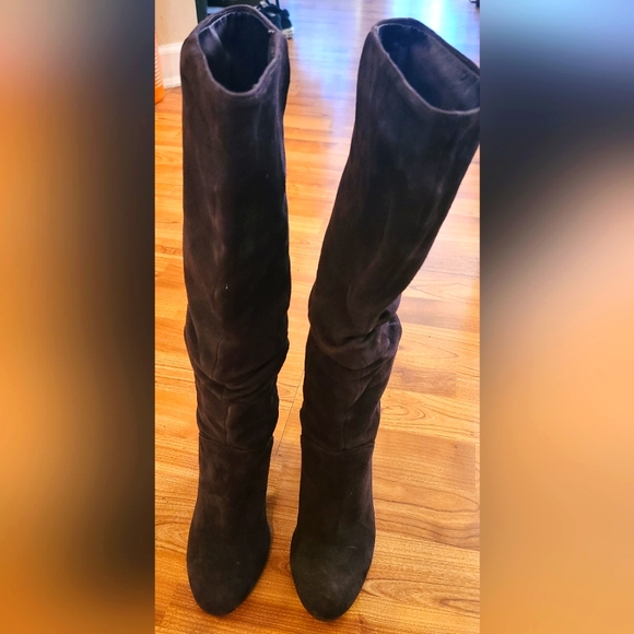 Nine West Suede "Shiryl" Slouch Heeled Boot - Picture 3 of 5